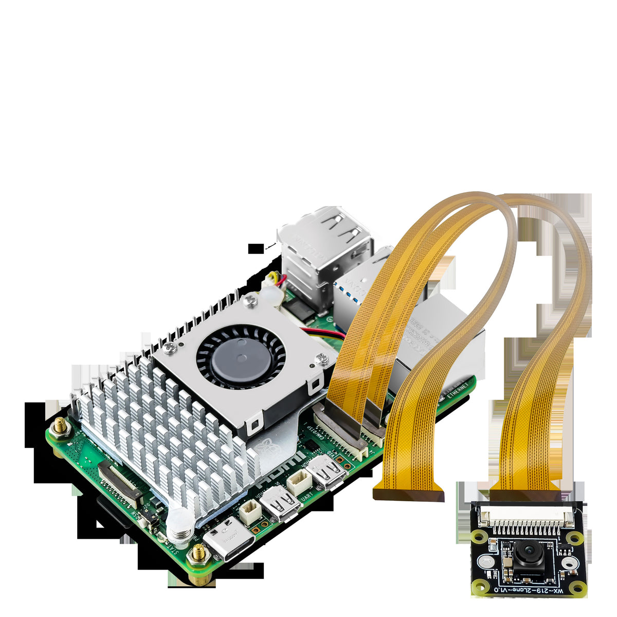 Module caméra CSI OV5647 5 MP pour Raspberry Pi 4B/5B – 1080p 30 ips, grand angle 150°, nappe FPC plug-and-play – IA, sécurité et robotique